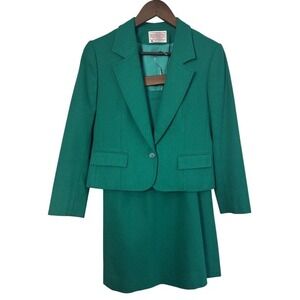 VTG Pendleton Women 6 Coord Sets Wool Green Suit Business Office Formal‎ Retro